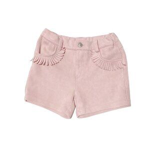 Vintage Barby's Girls Pink Faux Suede Western Fringe Shorts